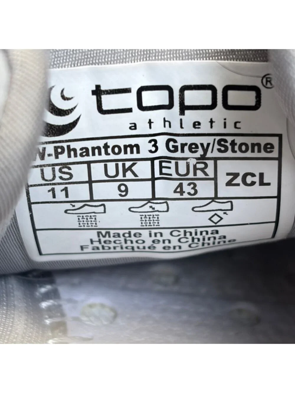 Topo Phantom 3 Womens Size 11 Gray Stone Athletic Running Walking Shoes Sneakers